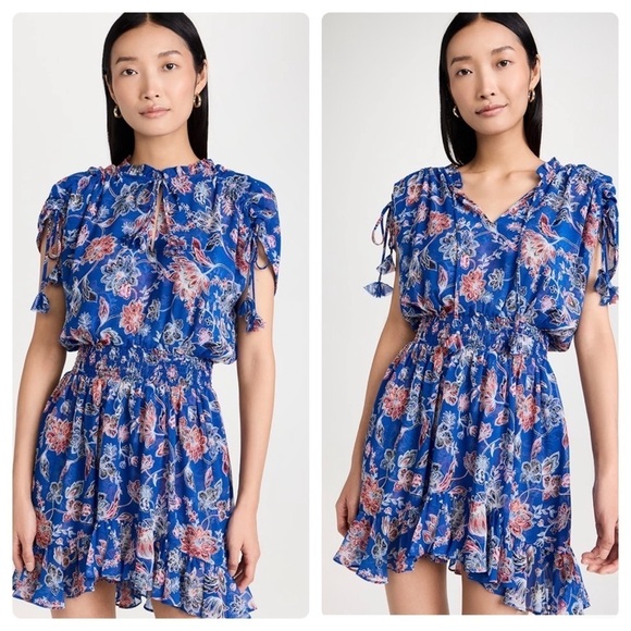 MISA Dominique Blue Floral Mini Dress XS - Picture 14 of 16